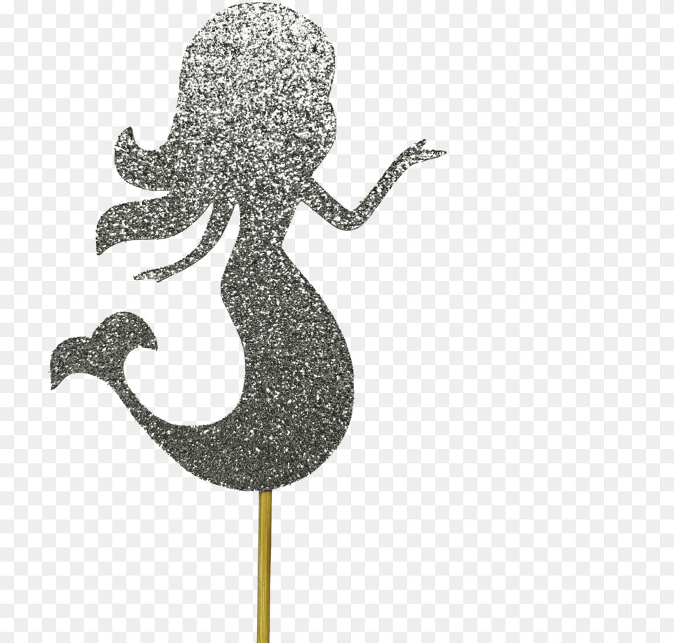 Mermaid Silver Glitter Cake Topper Topper De Sirena, Person, Head Free Png Download