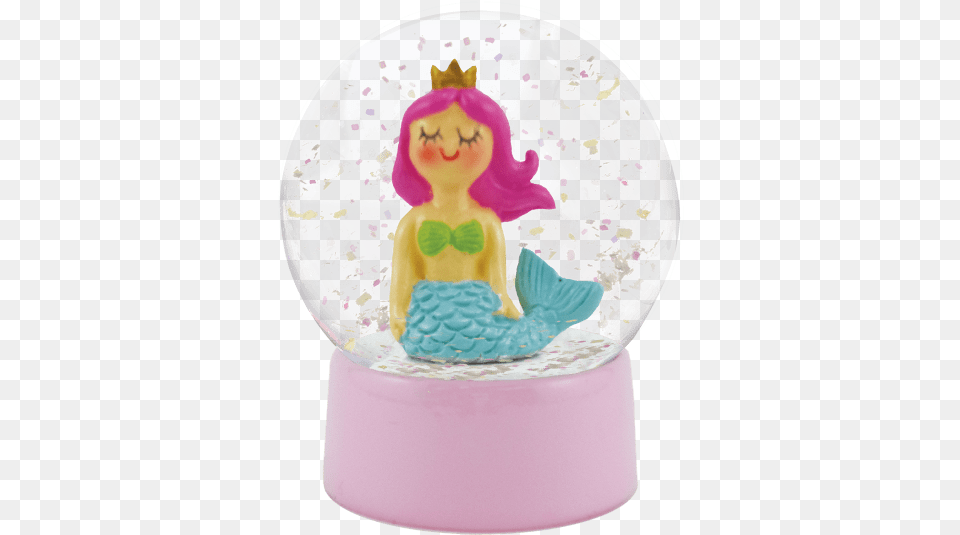 Mermaid Snow Globe Mermaid Snow Globe, Birthday Cake, Cake, Cream, Dessert Free Png Download