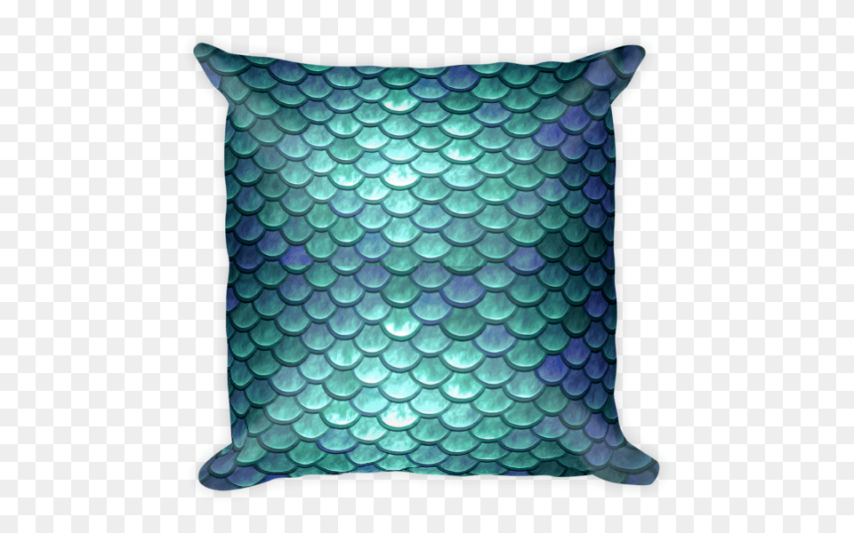 Mermaid Square Pillow Teal Mystic Lotus, Cushion, Home Decor, Animal, Bird Png Image