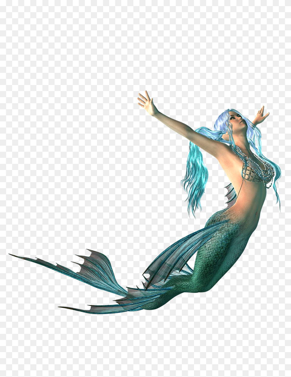 Mermaid Swimming Up, Adult, Female, Person, Woman Png Image