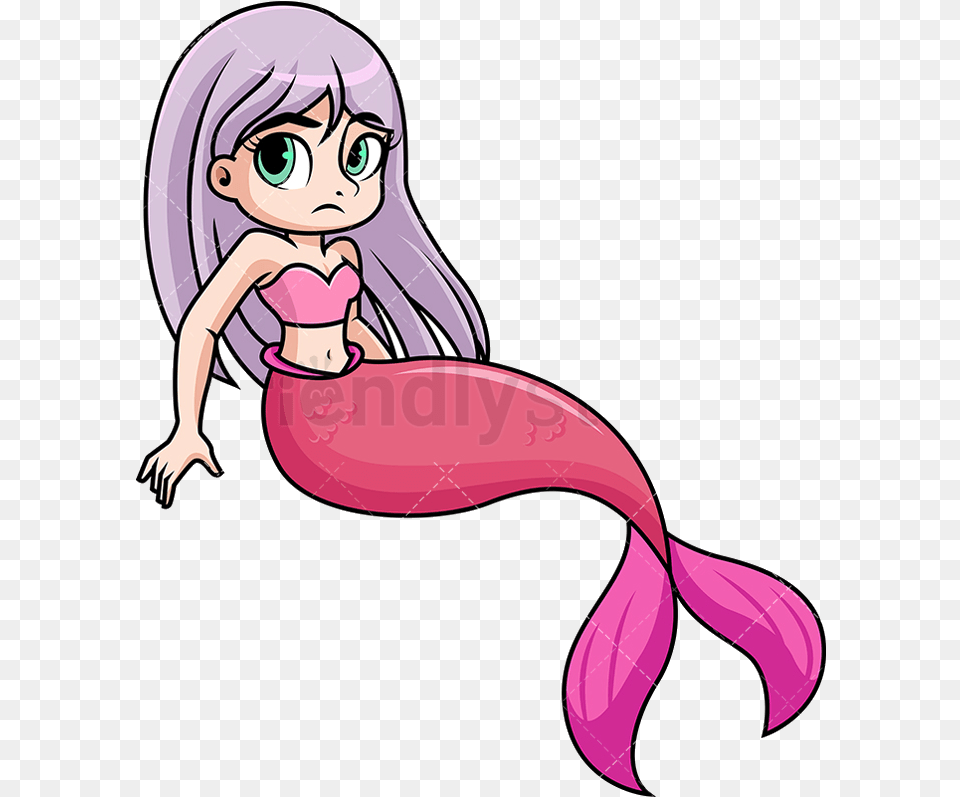 Mermaid Tail Annoyed Cartoon Vector Clipart Friendlystock Friendlystock, Book, Comics, Publication, Adult Free Transparent Png