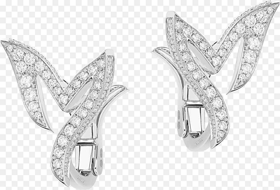 Mermaid Tail Earrings White Diamond Earrings, Accessories, Jewelry, Gemstone, Earring Free Png Download