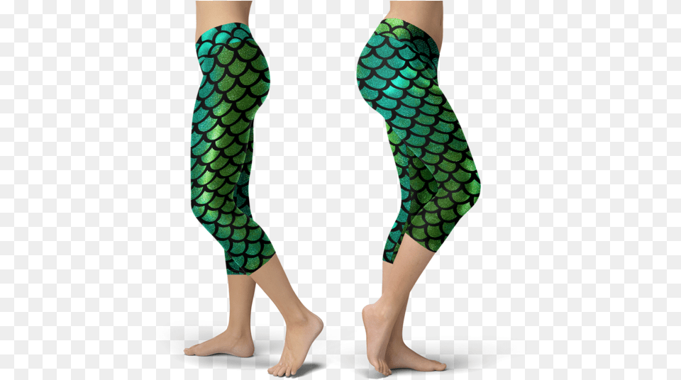 Mermaid Tail Green Capris Xlusion Detroit Flower Football Capris, Adult, Female, Person, Woman Free Png