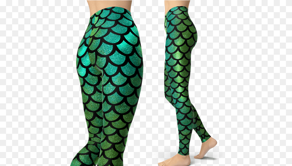 Mermaid Tail Green Leggings Leggings, Adult, Female, Person, Woman Free Png Download