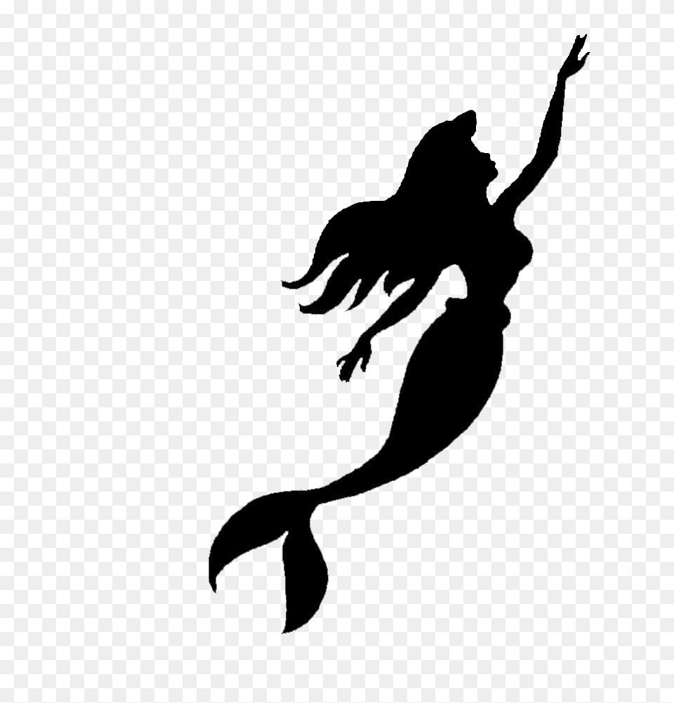 Mermaid Tail Silhouette Ariel Little Mermaid Silhouette, Banana, Food, Fruit, Plant Free Png Download