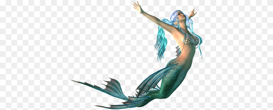 Mermaid Transparent Background Fantasy Blue Mermaid Swimming, Dancing, Leisure Activities, Person, Adult Free Png
