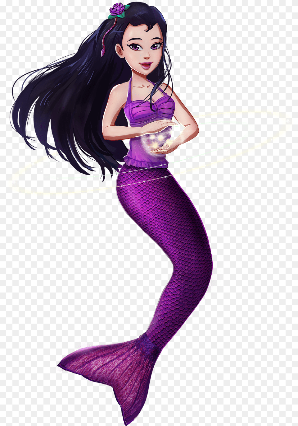 Mermaid Wiki Mermaid, Purple, Adult, Person, Woman Free Png Download