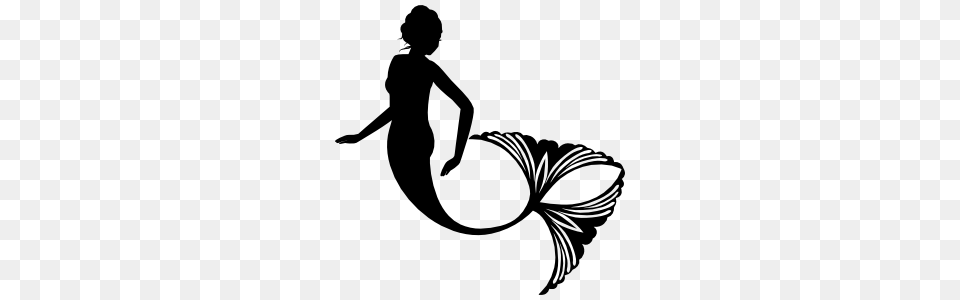 Mermaid With Double Tail Sticker, Silhouette, Stencil, Adult, Female Png