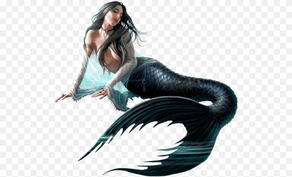 Mermaids With Black Tails, Adult, Female, Person, Woman Png Image