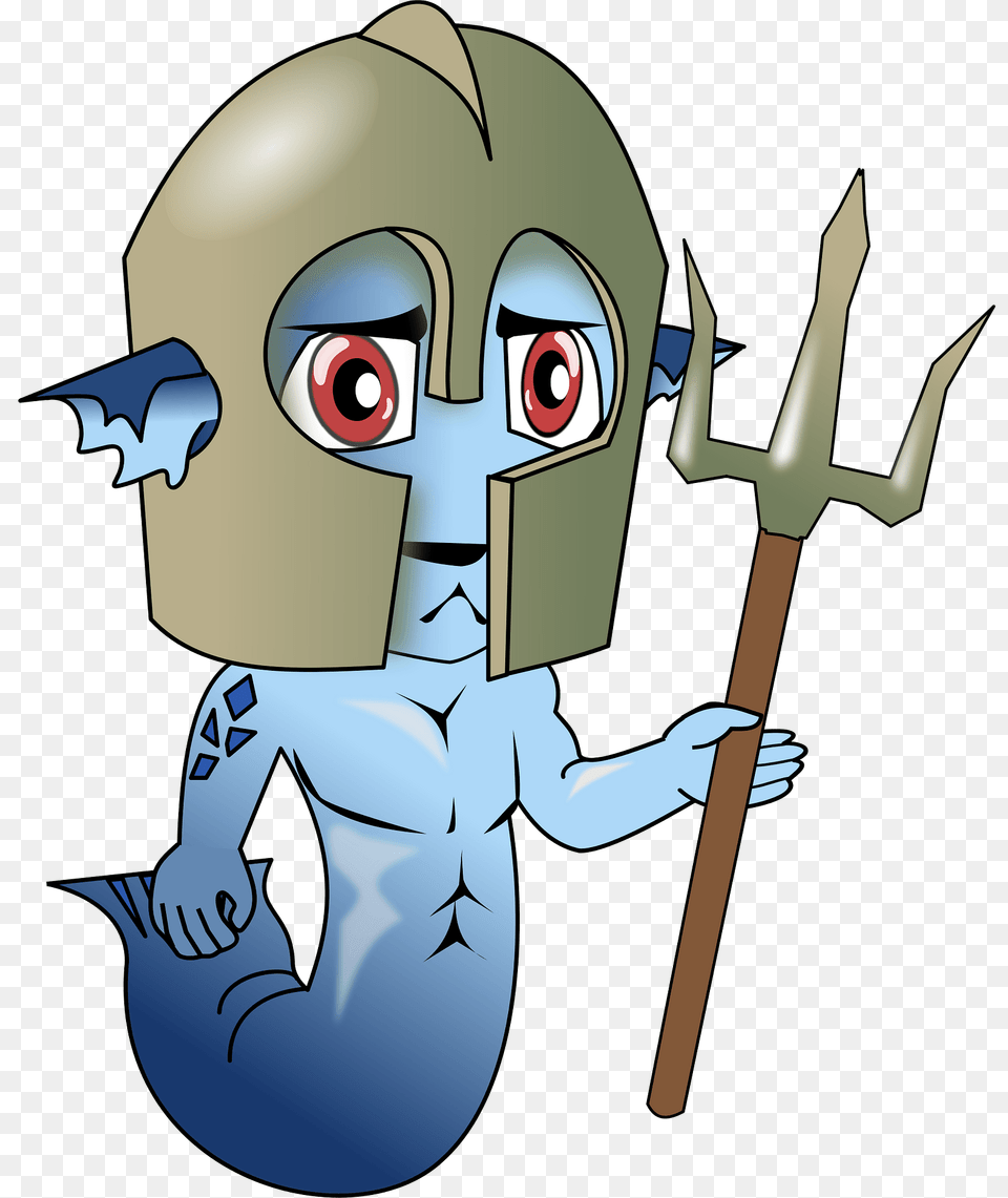 Merman From Battle For Wesnoth Clipart, Weapon, Trident Png