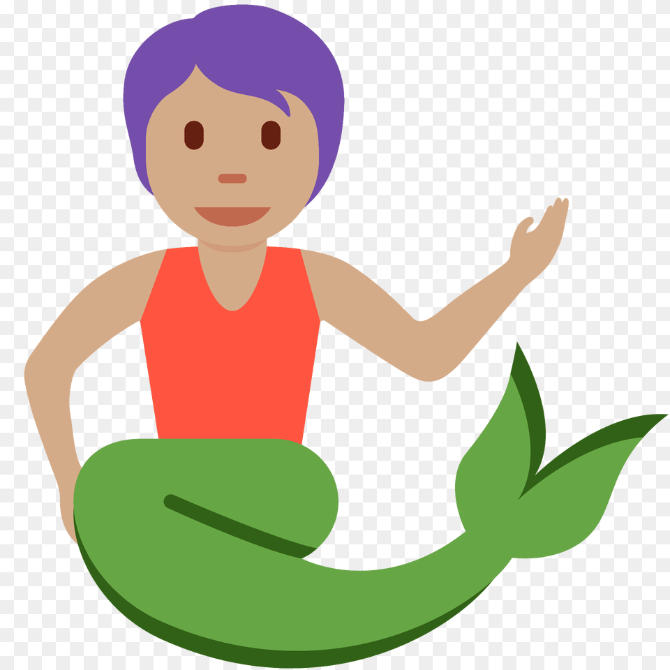 Merperson Emoji Clipart, Baby, Person, Face, Head Free Png Download