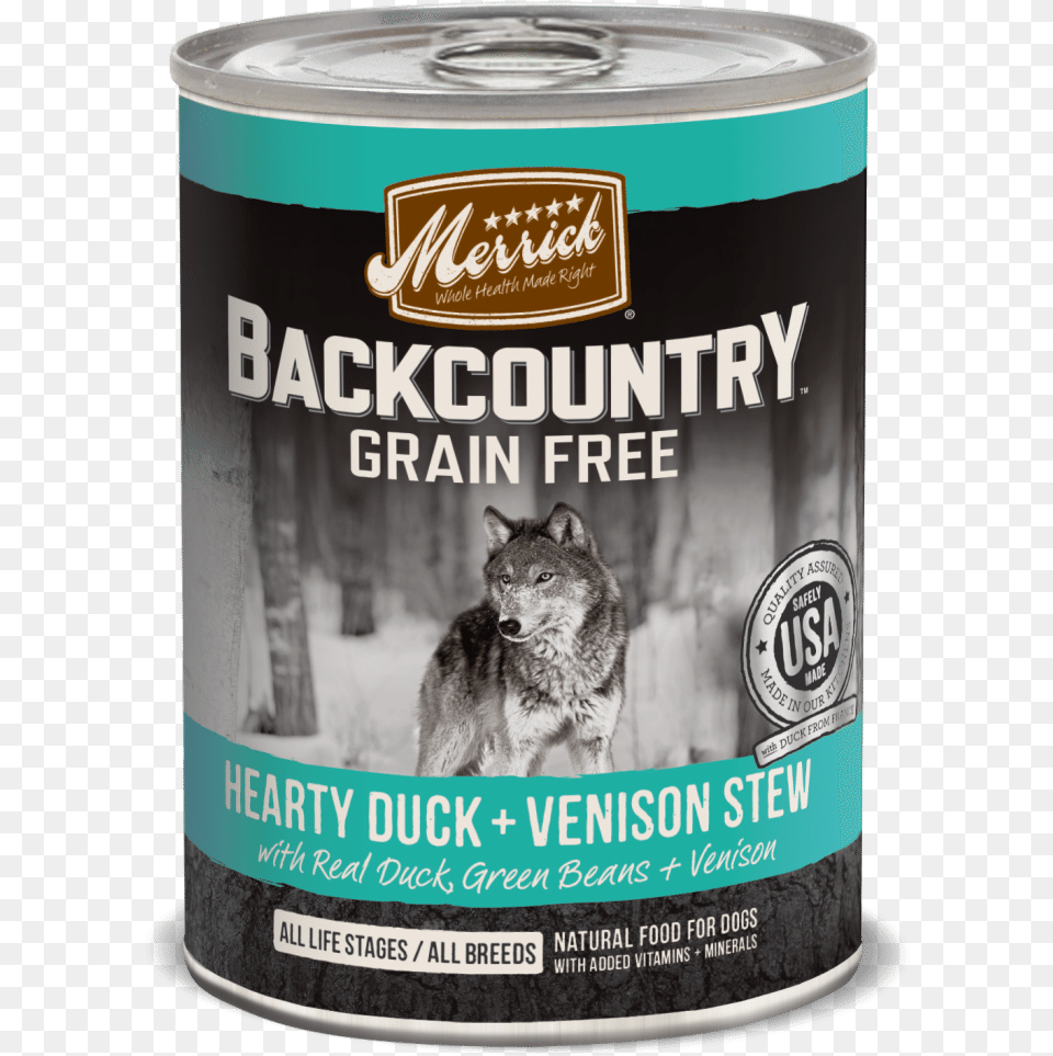 Merrick Backcountry Grain Hearty Duck And Venison Merrick Backcountry Chicken Thigh Can Dog Food, Tin, Aluminium, Canned Goods, Canine Png Image