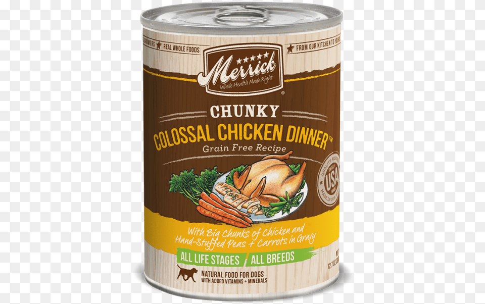 Merrick Grain Chunky Colossal Chicken Dinner Dog Merrick Wet Dog Food, Aluminium, Tin, Can, Canned Goods Free Transparent Png