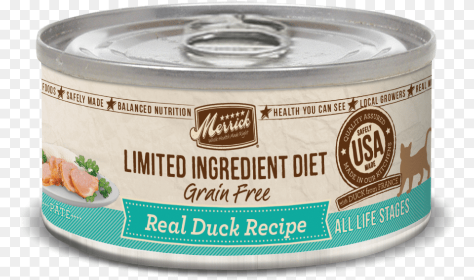 Merrick Limited Ingredient Diet Grain Real Duck Canned Duck Cat Food, Aluminium, Can, Canned Goods, Tin Free Png Download
