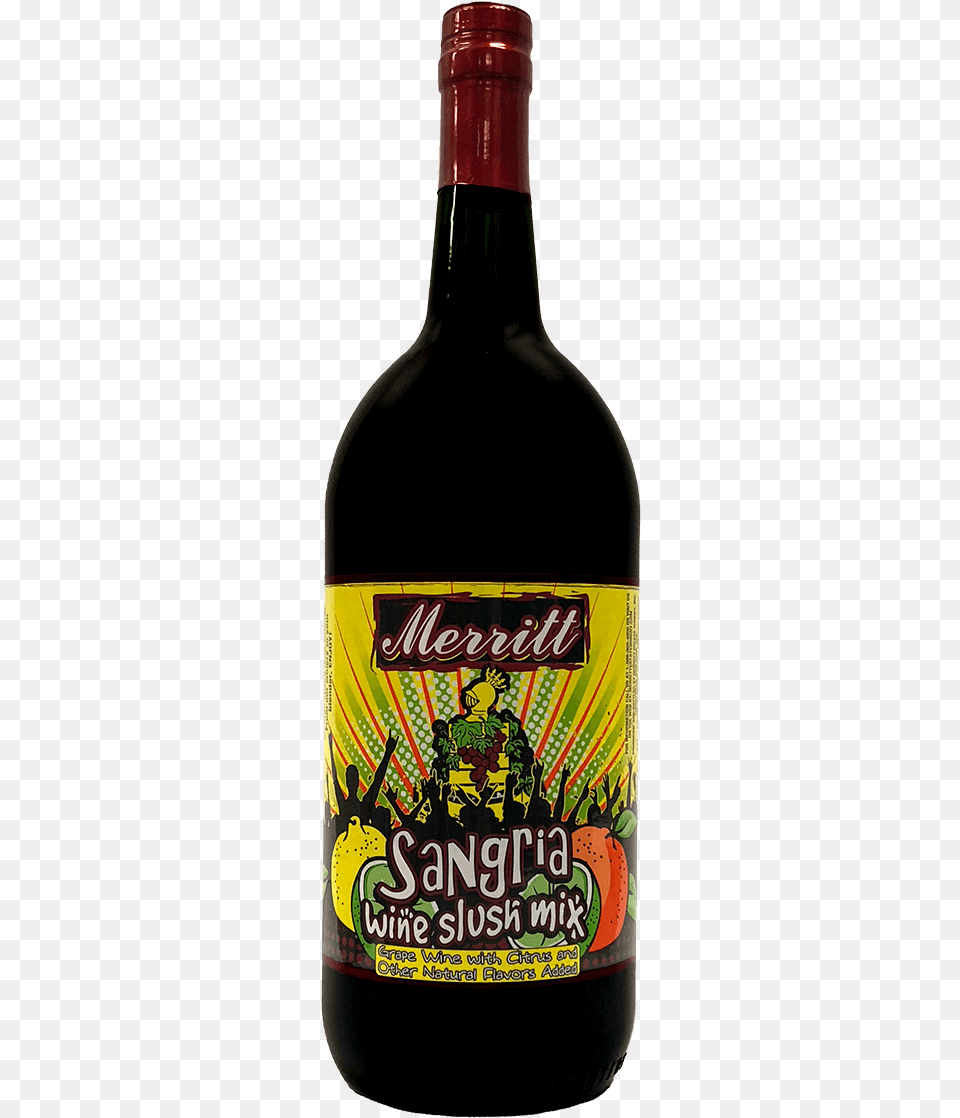 Merritt Estate Winery Sangria Wine Slush Mix Glass Bottle, Alcohol, Beer, Beverage, Liquor Free Png Download