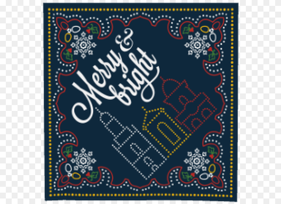 Merry Amp Bright Cross Stitch, Pattern, Blackboard, Home Decor Free Png Download