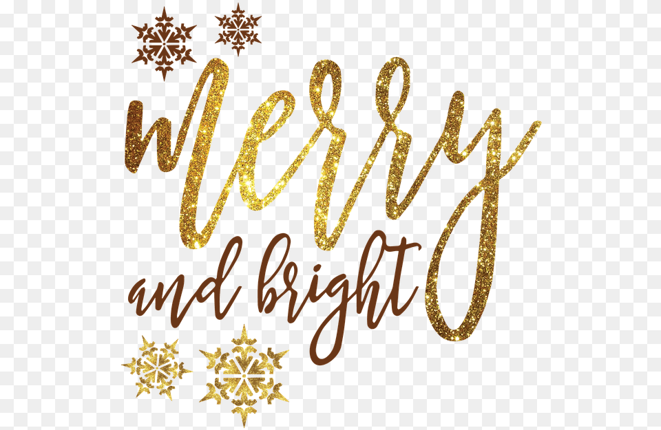 Merry And Bright Calligraphy, Text, Handwriting Png Image