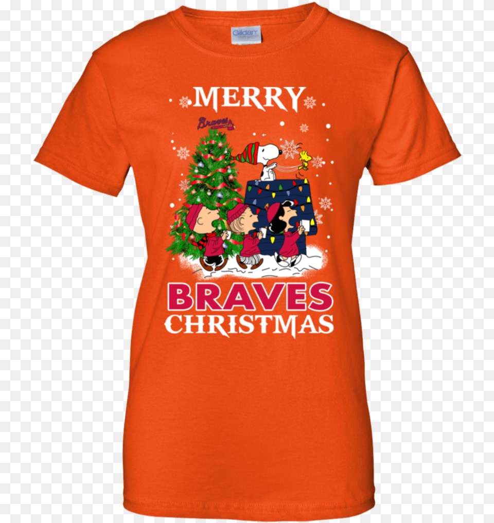 Merry Atlanta Braves Christmas Snoopy Ugly Sweater Shirt, Clothing, T-shirt, Person, Baby Free Png Download