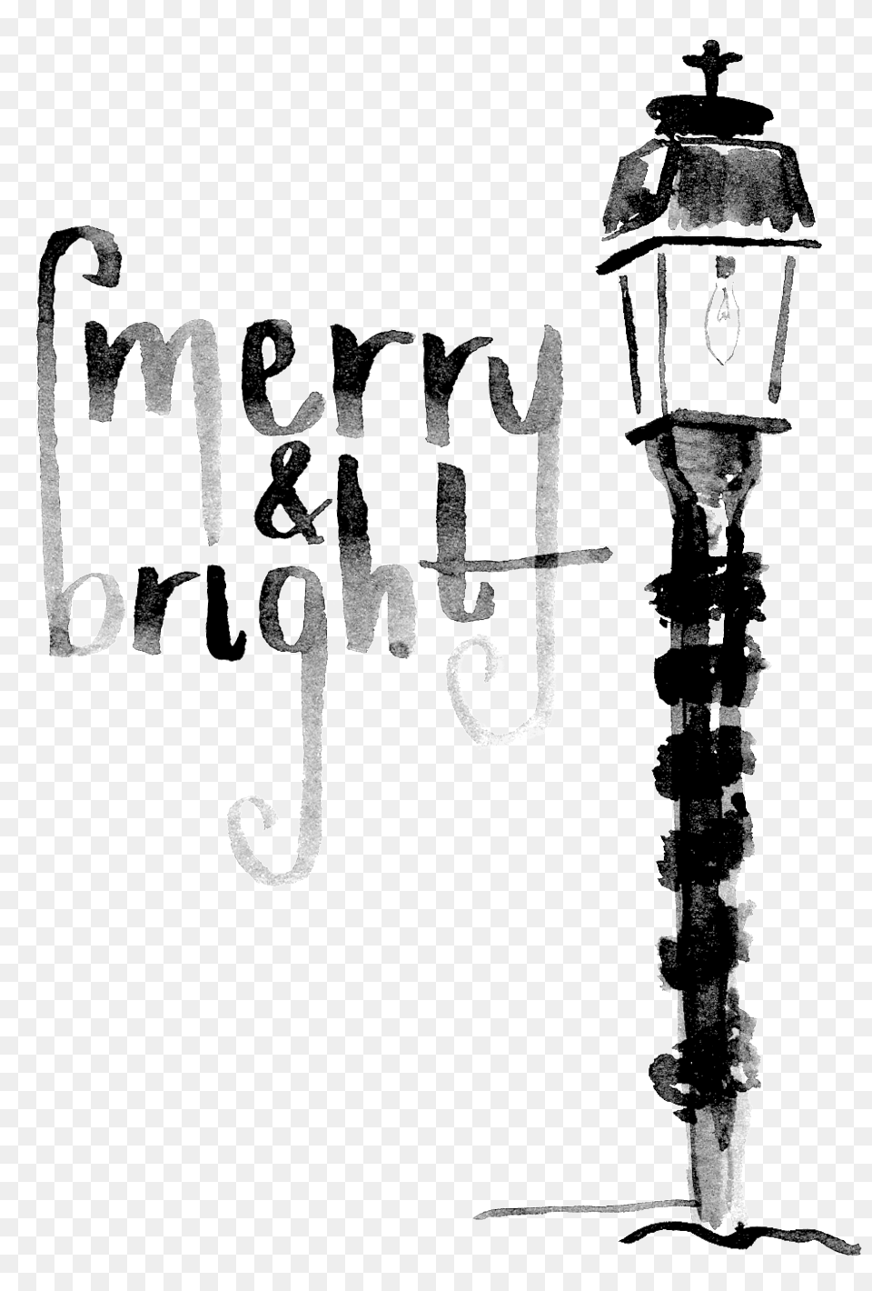 Merry Bright Streetlamp Monochrome, Lamp, Person Png