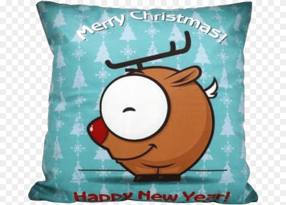 Merry Christmas Amp Happy New Year Season Holiday Reindeer, Cushion, Home Decor, Pillow Free Png Download