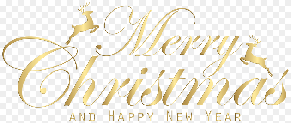 Merry Christmas And Happy New Year 2018 Gold Merry Christmas Fonts, Text, Calligraphy, Handwriting, Texture Free Png Download