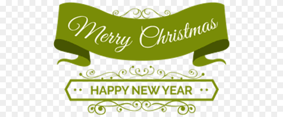 Merry Christmas And Happy New Year Banner Christmas Amp New Year, Green, Logo, Text Png