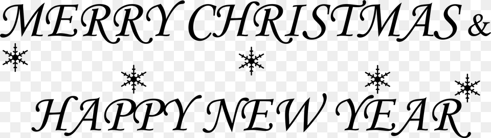 Merry Christmas And Happy New Year Black, Stencil Free Transparent Png