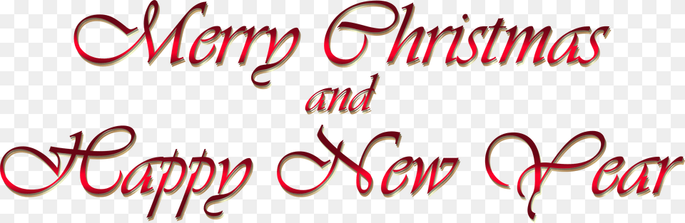 Merry Christmas And Happy New Year Text, Calligraphy, Handwriting Png