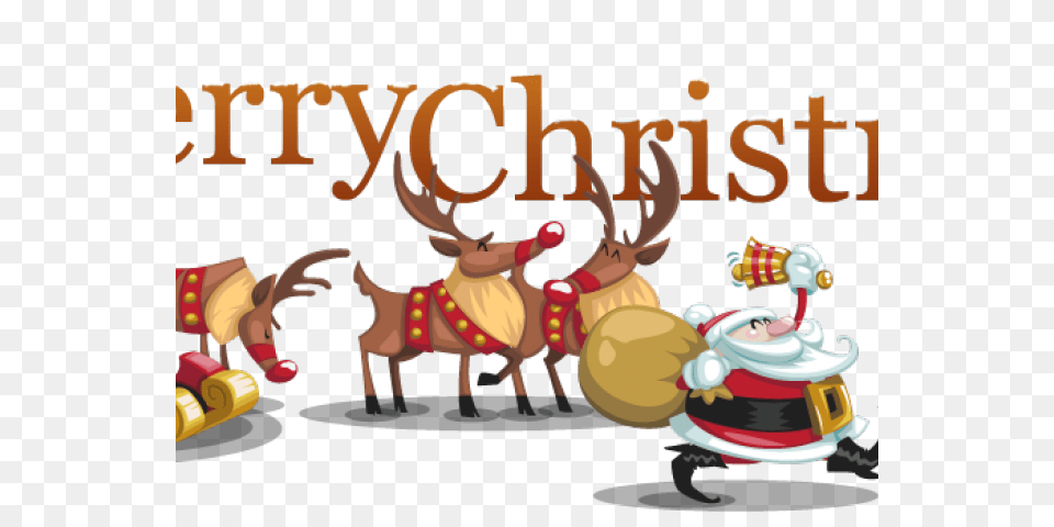 Merry Christmas Banner Clipart, Animal, Deer, Mammal, Wildlife Free Png