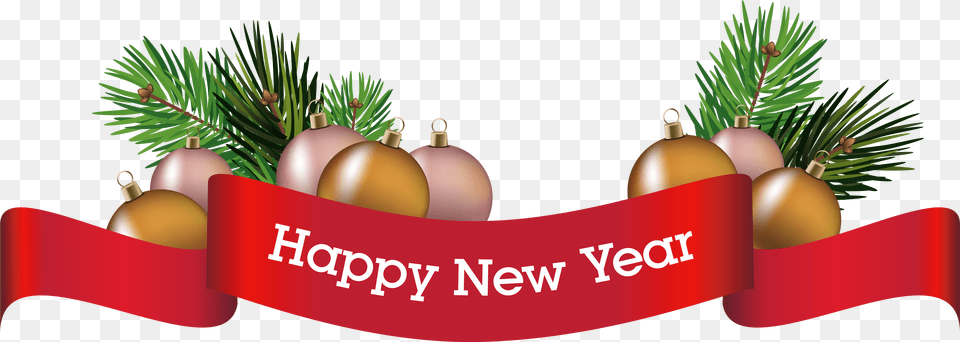 Merry Christmas Banner Happy New Year Decoration, Plant, Tree, Food, Produce Png