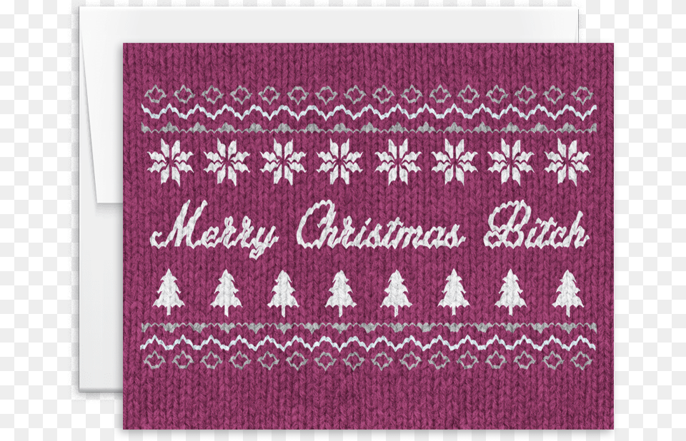 Merry Christmas Bitch Inappropriate Christmas Card Placemat, Home Decor, Clothing, Knitwear, Sweater Png Image