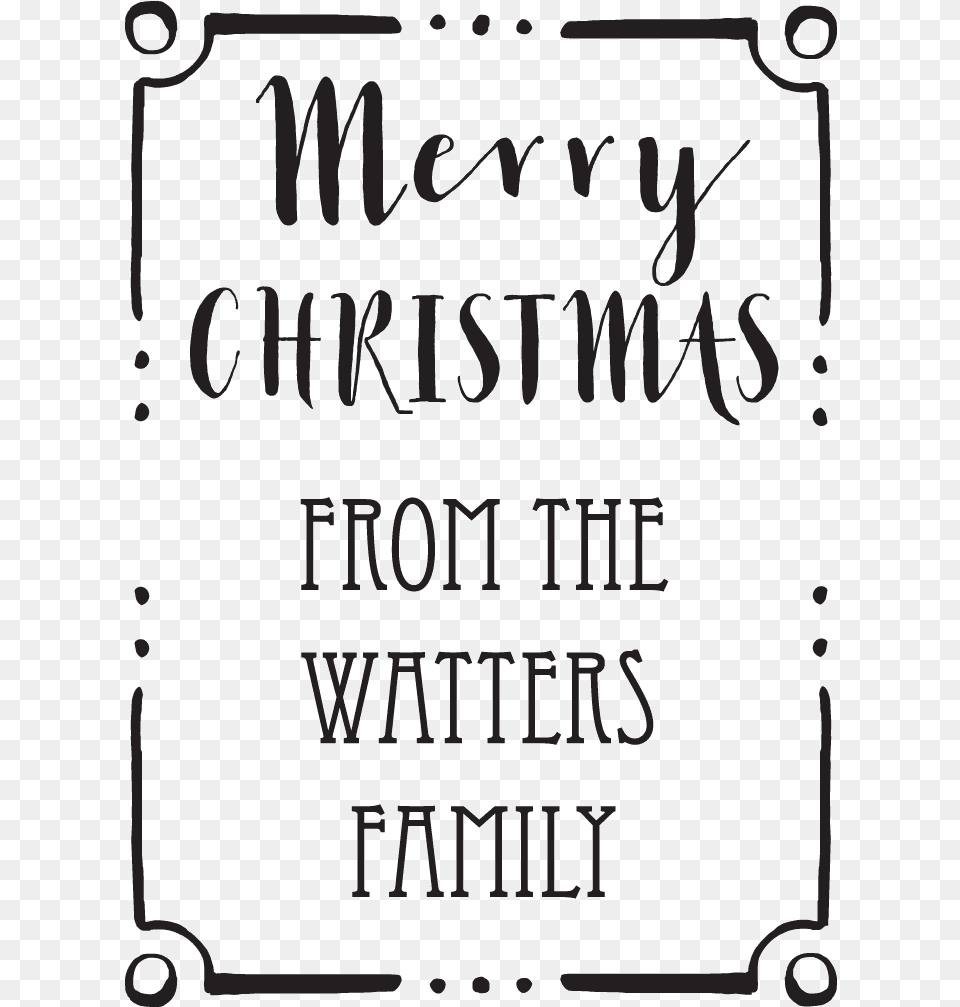 Merry Christmas Border Stamp Calligraphy, Text Free Png