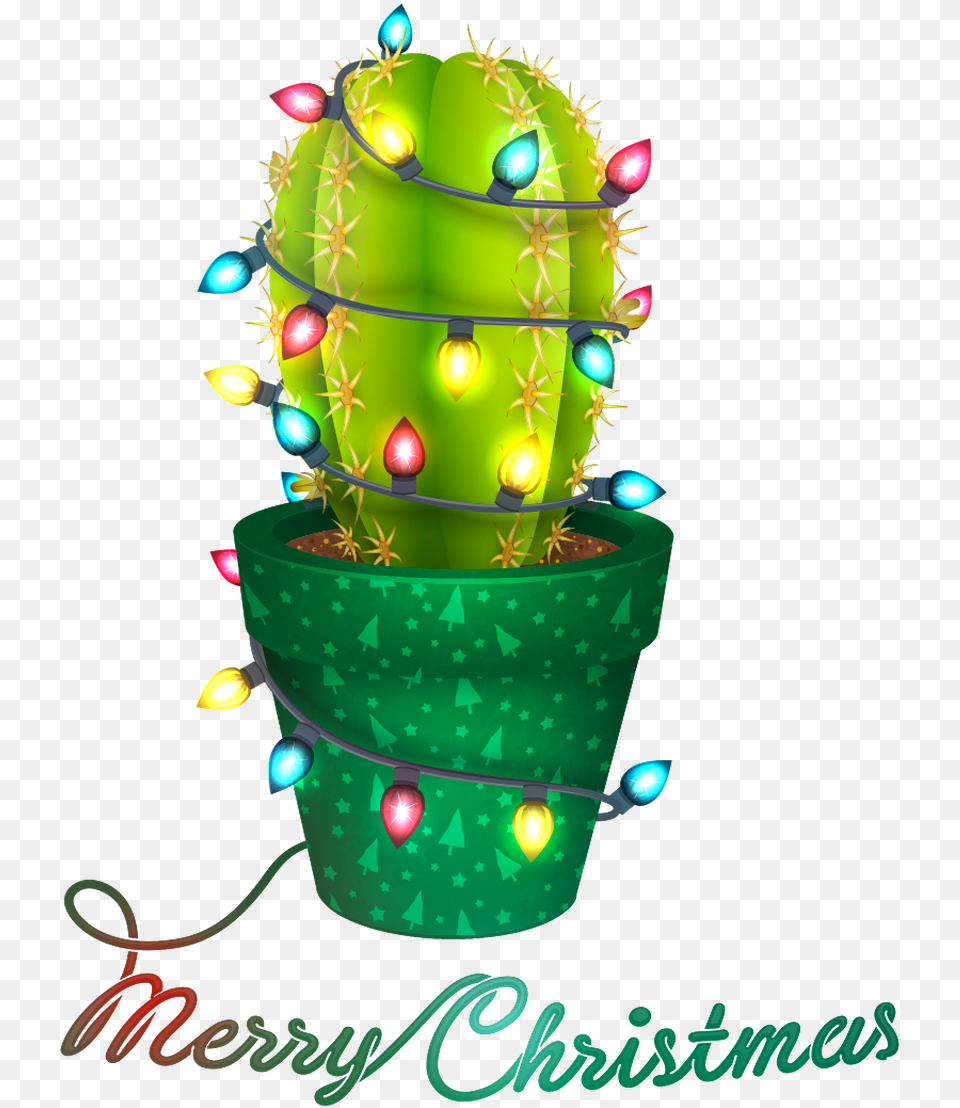 Merry Christmas Cactus Transfer Christmas Cactus Clipart, Plant Png Image