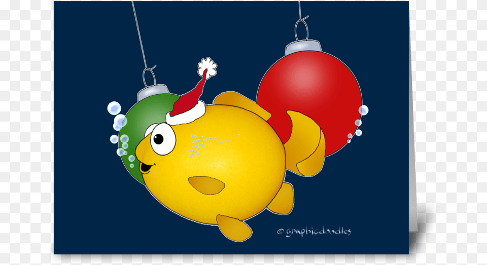 Merry Christmas Cartoon Fish Greeting Card Christmas Cards Images Fish, Accessories, Art Free Transparent Png