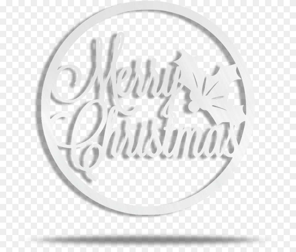 Merry Christmas Circle Steel Wall Sign Calligraphy, Logo, Text Free Png