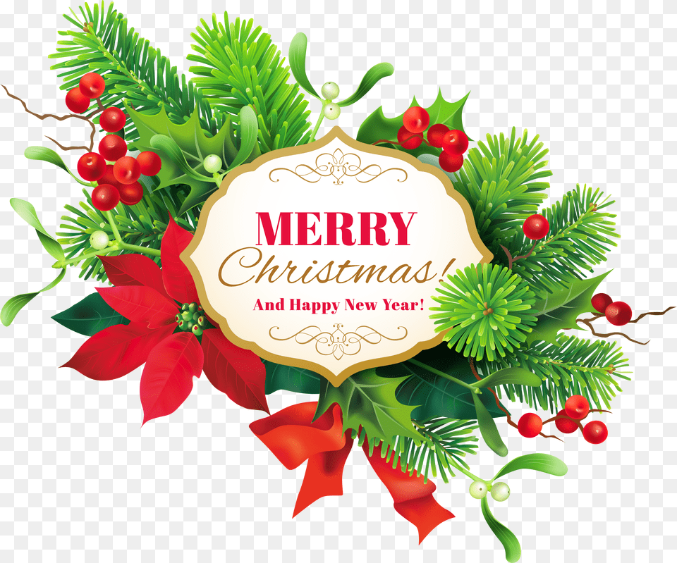 Merry Christmas Decor Clipart Image Merry Christmas And Happy New Year, Car, Electronics, Transportation, Vehicle Free Transparent Png
