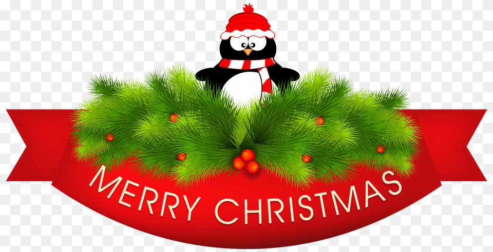 Merry Christmas Decor With Penguin Clipart Gallery Png