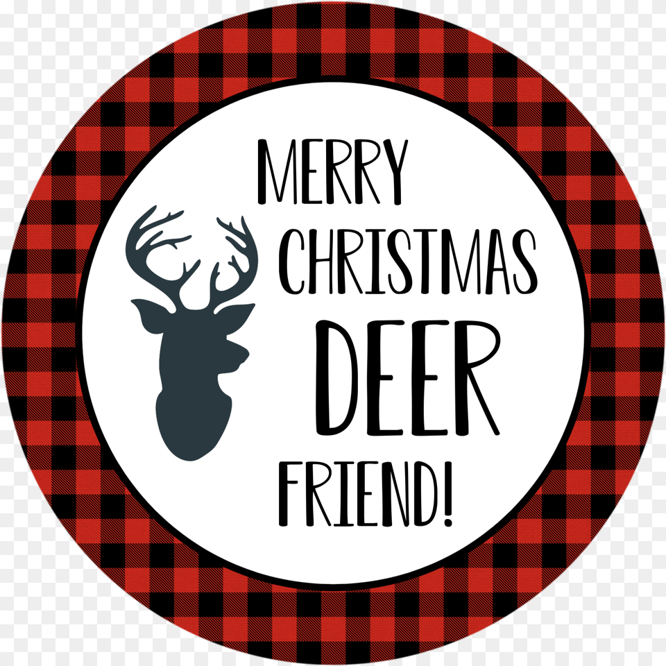 Merry Christmas Deer Friend, Animal, Mammal, Wildlife, Tartan Free Transparent Png