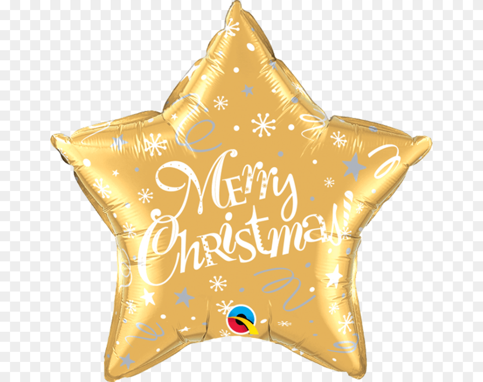 Merry Christmas Festive Gold Cushion, Badge, Logo, Symbol, Balloon Png