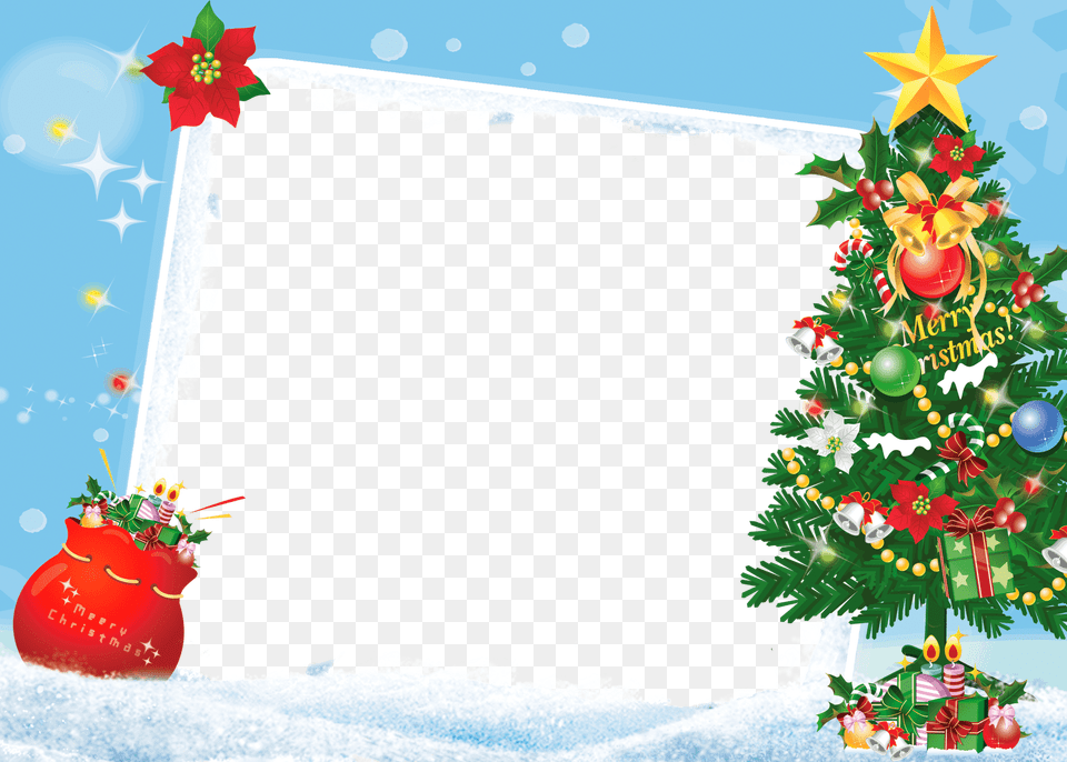 Merry Christmas Frame Tree Gifts, Christmas Decorations, Festival, Christmas Tree Free Png