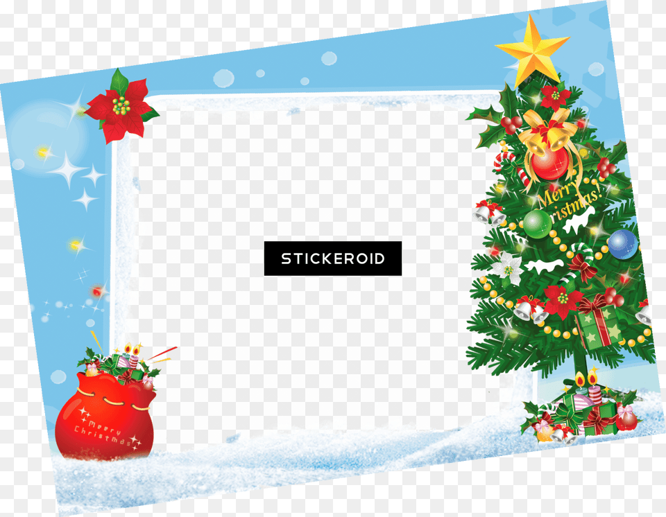 Merry Christmas Frame Tree Gifts Christmas Border Envelope, Greeting Card, Mail, Christmas Decorations Free Transparent Png