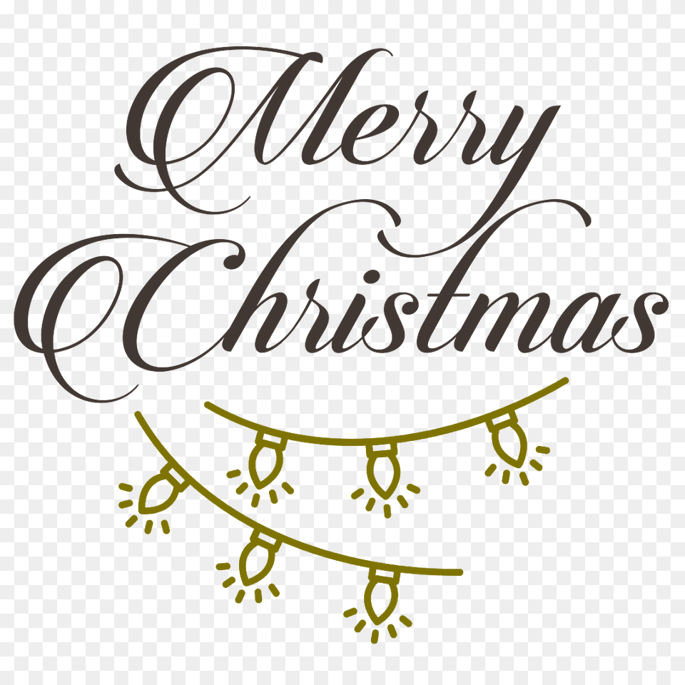 Merry Christmas Garland, Calligraphy, Handwriting, Text Free Transparent Png