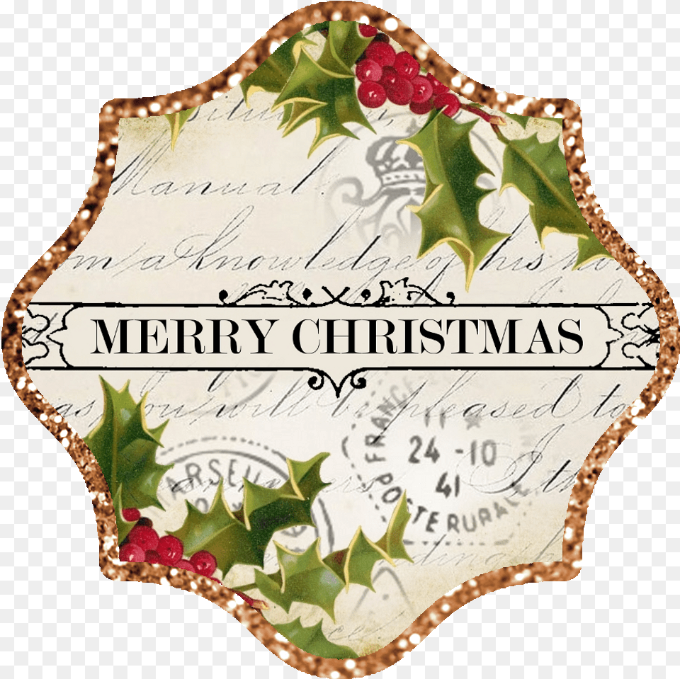 Merry Christmas Gold Clip Art Library Gold Merry Christmas Clipart Vinatge, Leaf, Plant, Animal, Reptile Png