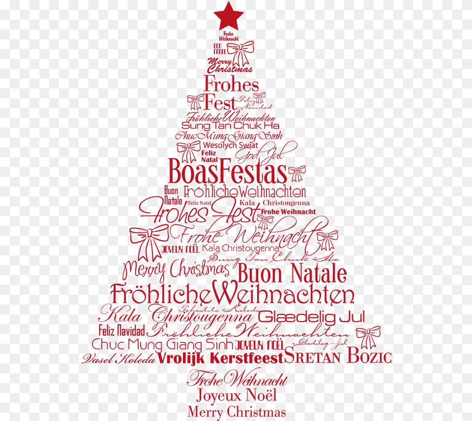 Merry Christmas In Lots Of Languages, Text, Christmas Decorations, Festival Free Png Download