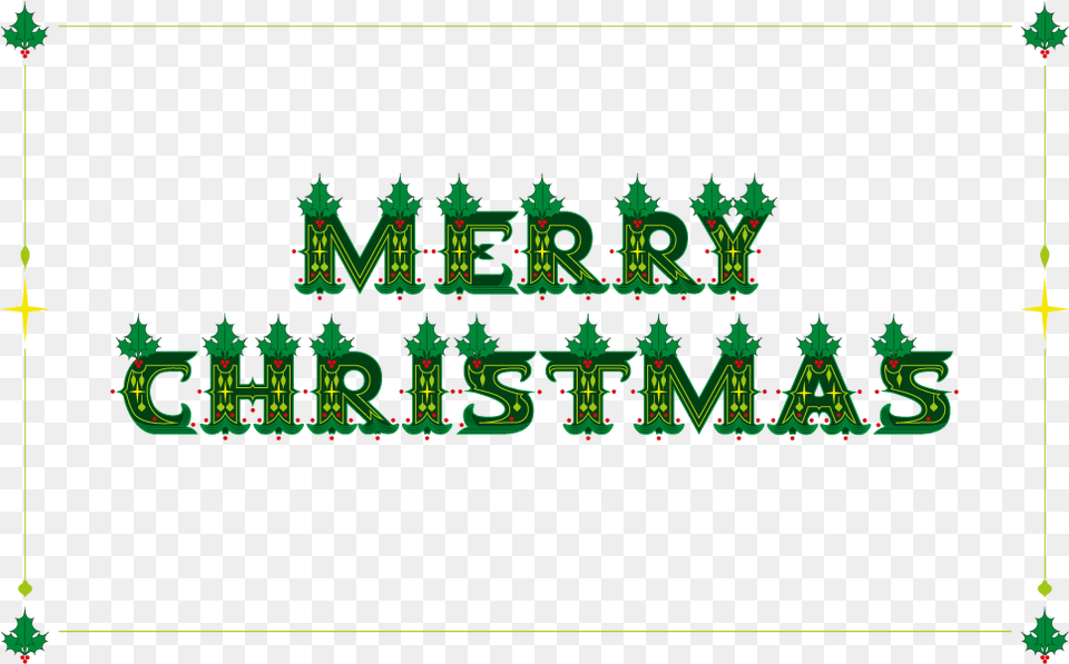 Merry Christmas Lettering, Text, Green Free Png Download