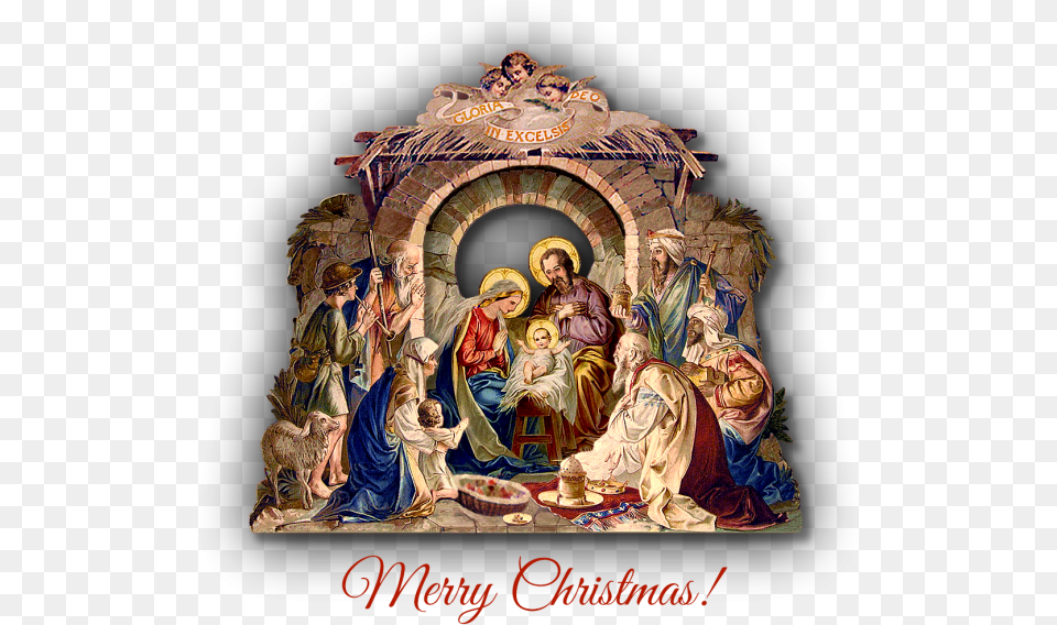 Merry Christmas Merry Christmas Nativity Gif, Adult, Male, Church, Building Free Png