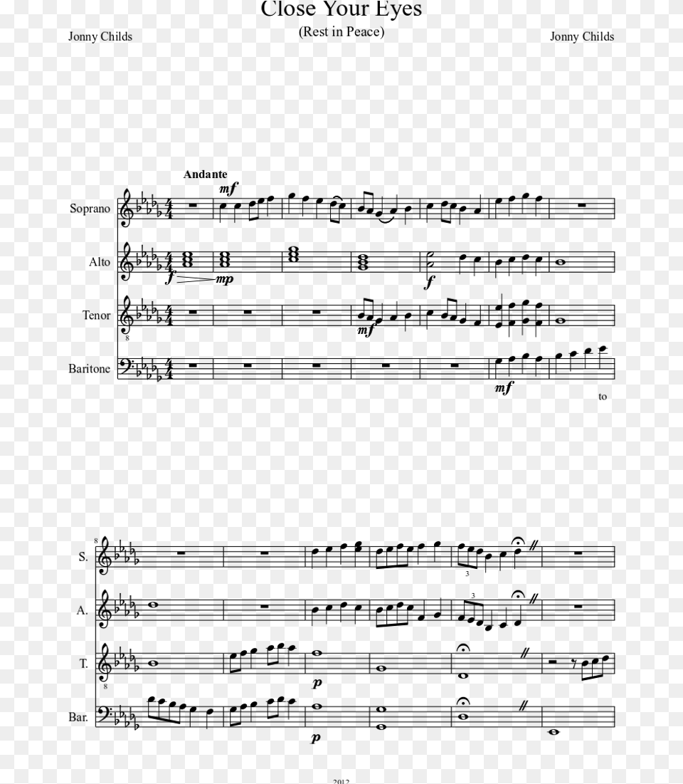 Merry Christmas Mr Lawrence Music Score, Gray Free Transparent Png