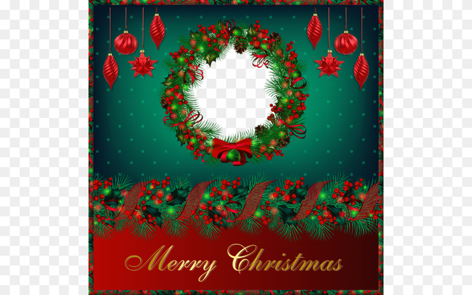 Merry Christmas Photo Frame Circle, Envelope, Greeting Card, Mail, Plant Png