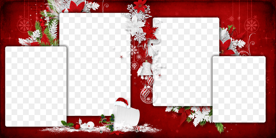 Merry Christmas Picture Frame Photoshop Double Photo Frame, Art, Collage, Graphics Png Image