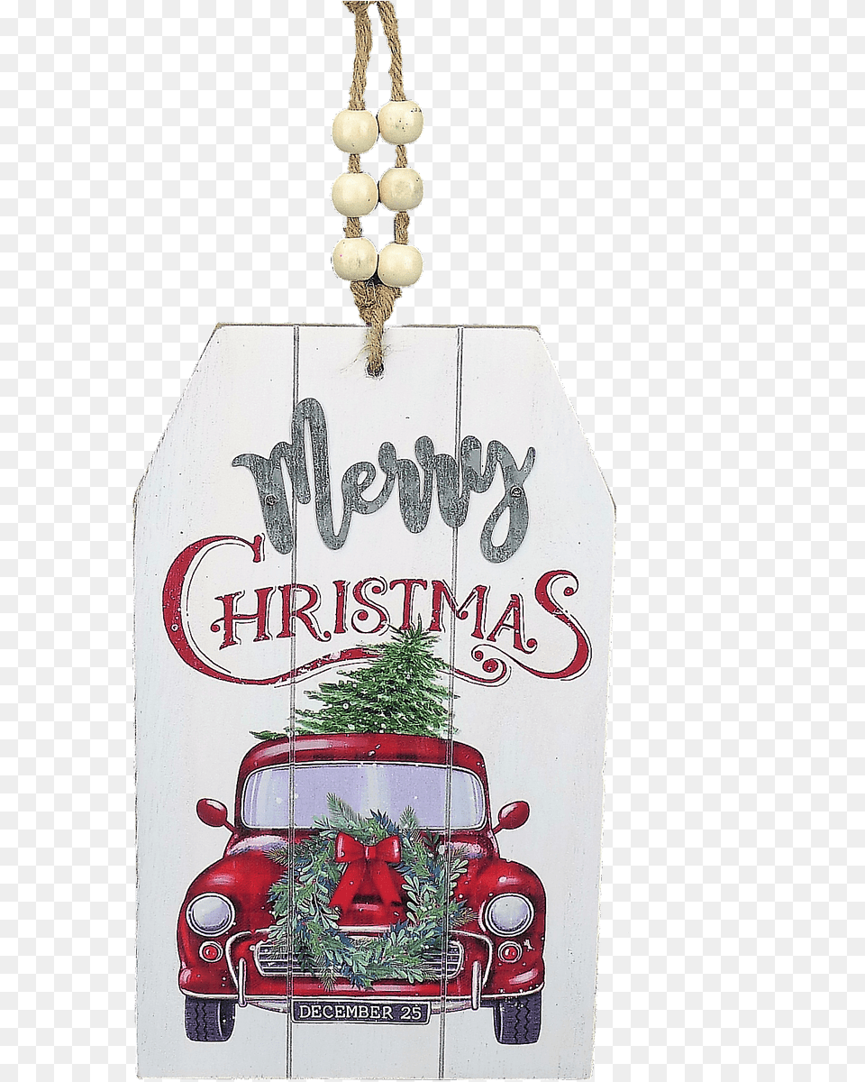 Merry Christmas Sign W Red Truck Old Red Christmas Truck, Car, Transportation, Vehicle, Accessories Free Png Download